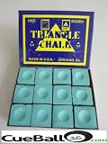 Triangle snooker / pool / billiards chalk - box of 12 light green