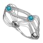 Sterling Liquid Silver Turquoise Two-in-One Reversible Beaded Bracelet with Magnetic Clasp