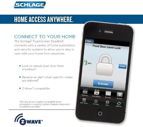 Schlage FE599NX CAM 619 ACC Home Keypad Lever with Z-Wave Technology, Pack Of 2