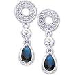 14K White Gold Sapphire and Diamond Earrings