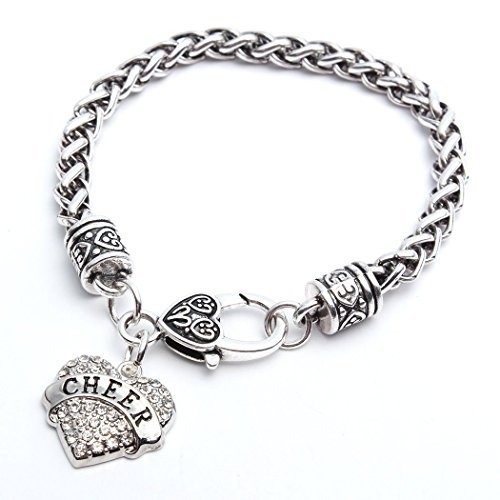 Godyce Cheer Faith Believe Firefighter Niece Heart Bracelet - Crystal with Gift Box
