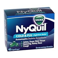 Vicks NyQuil Cold and Flu Relief LiquiCaps, 40-count Box