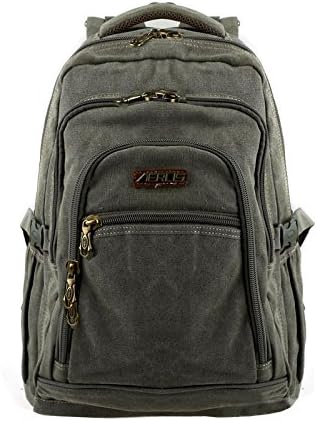Sports stars Canvas Backpack College Students Shoulder Bag Travel Rucksack (green )