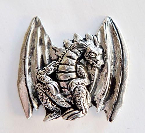 Young Baby Dragon Pin Badge - Hand Made in Cornwall , England in Solid Pewter