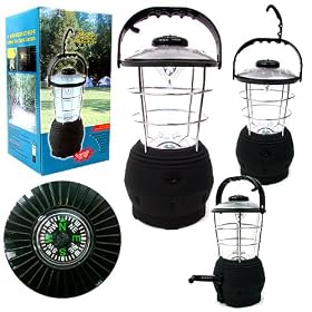 SUPER BRIGHT Hand Crank Operated 12 LED Lantern w Com by 