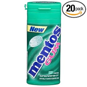 Mentos Spearmint Gum, 15-Piece Dispensers (Pack of 20) by Mentos