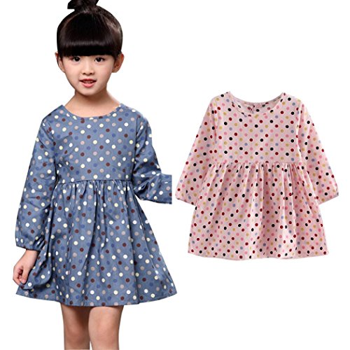 Womai Girls Dress, Cute Kids Long Sleeve Casual Princess Casual Dresses Girl