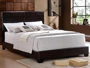 * Full Size Bed * Erin Black Leather Frame (Material) * NEW * * Full Size Bed * Erin Black Leather Frame (Material) * NEW *