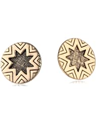 House of Harlow 1960 Yellow Gold Engraved Sunburst Stud Earrings