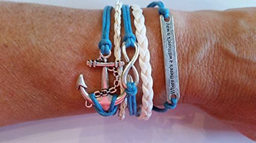 Charm Bracelet: Braided Bands & Multi-Layer Wrap Bangle (Infinity Anchor)