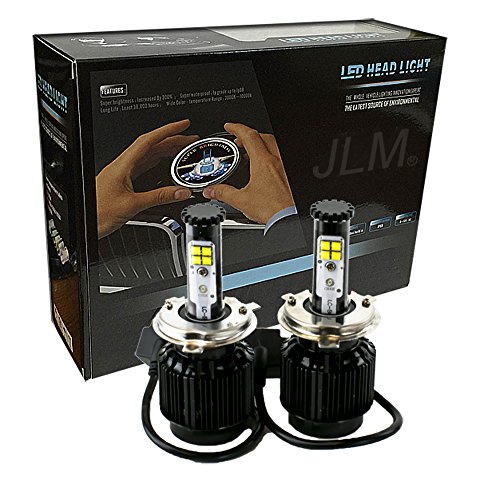 JLM H4 (hb2) Hi/Lo 5000K LED Headlight Conversion Kit 60W 6000LM CREE w/Heat Sink Ivory White Light