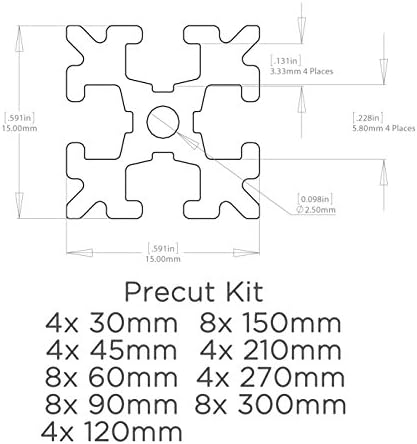 OpenBeam Precut Kit, Clear Anodized