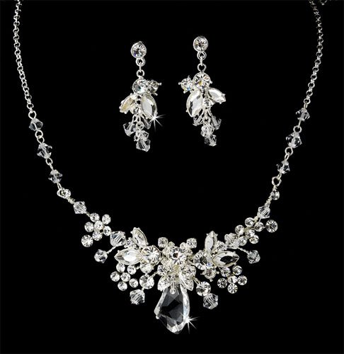 Crystal Bridal Jewelry, Necklace & Earring Set 622