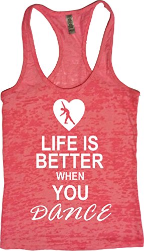 Orange Arrow Women's Life Is Better When Dance Burnout Tank