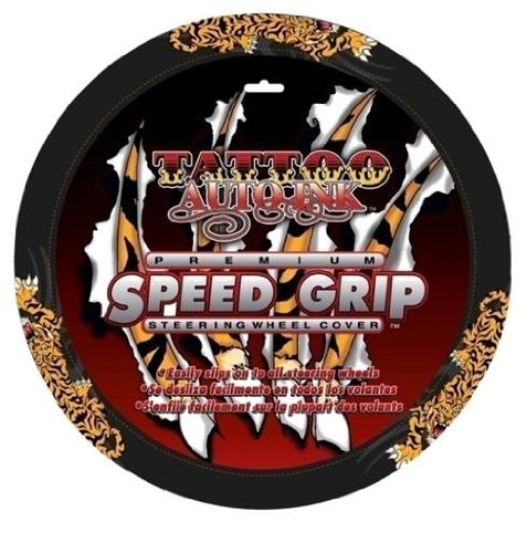Tattoo Auto Ink Tiger Speed Grip Steering Wheel Cover - Pack of 1