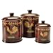 Rooster Floral Set of 3 Canisters