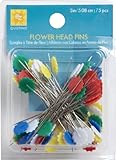Wrights 881428 Flower Head Multicolor Pins, 75-Pack