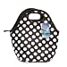 Black & White Polka Dot Reusable Lunch Tote Bag