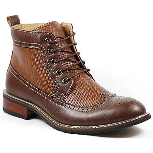 Ferro Aldo MFA-806278 Men's Brown Lace Up Wing Tip Perforated Dress Ankle Boot (9.5)