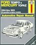 Ford Tempo & Mercury Topaz Automotive Repair Manual, 1984 thru 1991; All Gasoline Engine Models