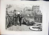 Funeral Gambetta Coffin Pere La Chaise Cemetery 1883
