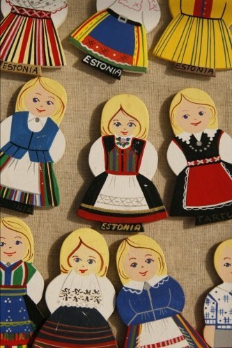 Ethnic Folk Dancer Figurines in Estonia Journal: 150 page lined notebook/diary