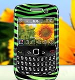 Green Zebra Snap on Hard Skin Cover Case for Blackberry Curve 8530 8520