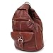Convertible Back Pack Purse, Mid Size Tear Drop Shoulder Bag, Backpack, Sling Bag. Genuine Leather (Dark Brown)