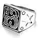 Kstyle Jewelry Heavy Vintage Stainless Steel Biker Men's Ring, Vintage, c (13)