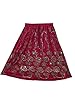 Boho Summer Skirt Sequin Knee Length Skirt Pink