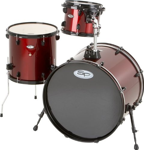 Sound Percussion Pro 3-Piece Double Bass Add-On Pack (Black Hoops and Lugs) Wine Red