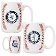 Seattle Mariners MLB 2pc Ceramic Gameball Mug Set - Primary Logo by Great American Products