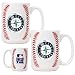 Seattle Mariners MLB 2pc Ceramic Gameball Mug Set - Primary Logo by Great American Products