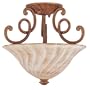 Globe Etruscan One-Light Flush Mount Ceiling Fixture, Gold with Whitewashed Globe #61205