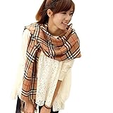 Atdoshop(TM) Mode Damen Herren Plaid Classics Checkered Langer Schal Soft-Wrap-Schal-Stola (beige)