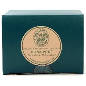 Aloha Island Kona Hawaiian Blend Coffee Pods, Estate Blend Medium Roast, 24 Pods
