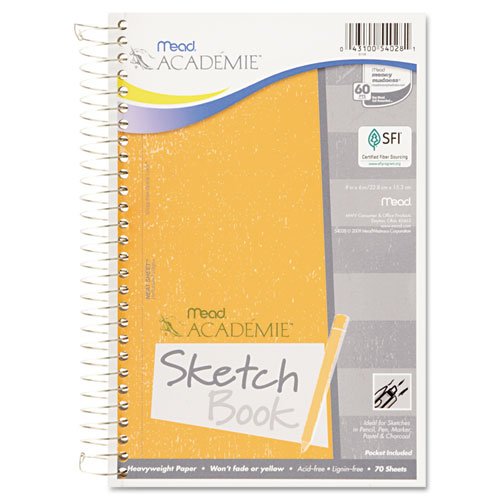 Mead® - Academie Wirebound Sketch Diary, 9 x 6, White, 70 Pages - Sold As 1 Each - Archival-quality heavyweight drawing paper is acid-free, lignin-free and fade-resistant. Mead® - Academie Wirebound Sketch Diary, 9 x 6, White, 70 Pages - Sold As 1 Each - Archival-quality heavyweight drawing paper is acid-free, lignin-free and fade-resistant.