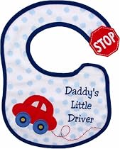 Applique Side Closure Bib, Blue - Daddy