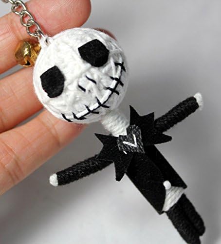 JACK SKELLINGTON KEYCHAIN VOODOO STRING DOLL NIGHTMARE KEYRING HANDMADE CRAFTED