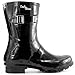 DailyShoes Women's Mid Calf Buckle Ankle High Hunter Rain Round Toe Rainboots