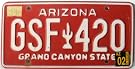 Arizona White Numbers on Marron Background License Plate