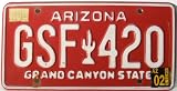 Arizona White Numbers on Marron Background License Plate