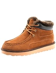 Shoes: Rock Me Fluff Leather Collar Knitting Lace Up Men Ankle Snow Boots Baken III(11 D(M) US, Chestnut)