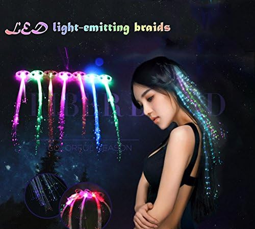10PCS LED Hair Light,Etimes8 LED Fiber Optic Light-up Hair Barrette Multicolor Flashing for Kinds,Club,Bar Dancing,Christmas Eve,New Year,Party Hair Extension