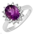 FPJ Elegant Ring With 2.00ctw Precious Stones - Genuine Diamonds and Amethyst Beautifully Designed in White Gold - Certificate Available.