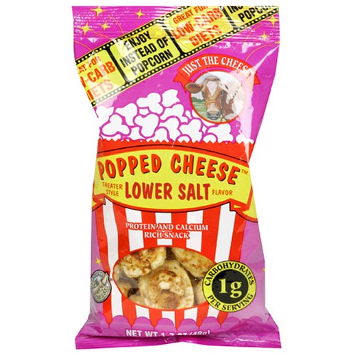 Just the Cheese Lower Salt Flavor Popped Cheese, 1.7-Ounce Bags (Pack of 6)
