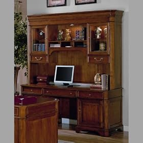 Rustic Cherry Computer Credenza with Hutch Cherry by Liberty Furniture