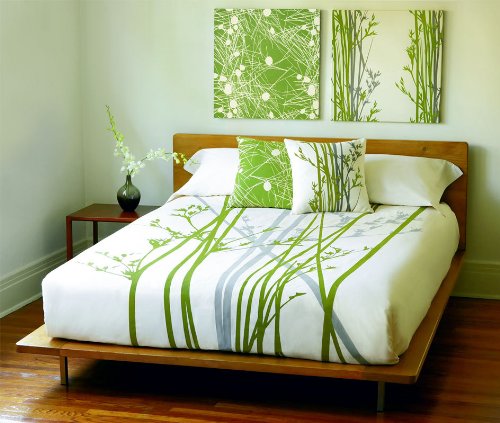 Organic Cotton Duvet Cover | Cove Cream + Moss (King)