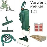 Vorwerk Kobold 121, 24Mon. Garantie, Schlauch-u.Düsenset, Laminat-u.Fliesendüse, 10 Staubbeutel+Duft