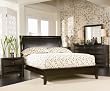 Cappuccino Platform California King Size Bed 5pc Set: Includes CalKing Bed, Dresser w/Mirror, Drawer Chest, 1 Night Stand